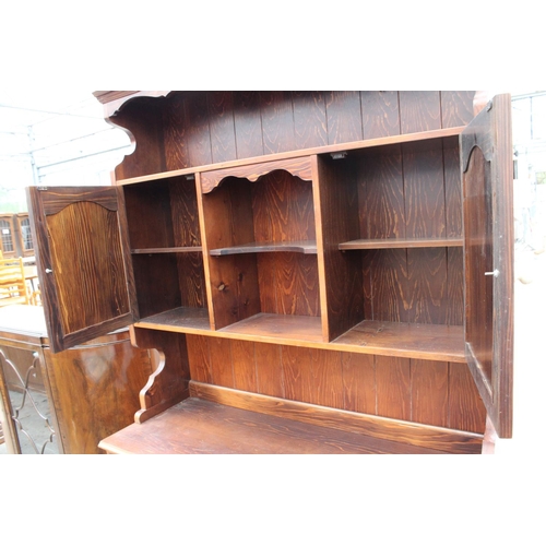 2790 - A MODERN PINE KITCHEN DRESSER WITH RACK, 49