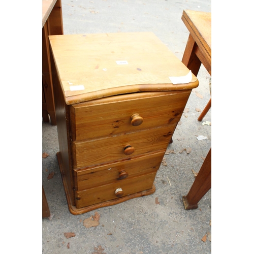 2794 - A MODERN PINE FOUR DRAWER BEDSIDE CHEST