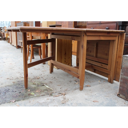 2795 - A MODERN PINE GATE-LEG DINING TABLE, 79.5