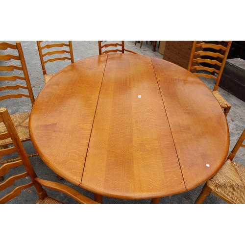 2802 - A GEORGIAN STYLE OVAL OAK WAKES TABLE, 77