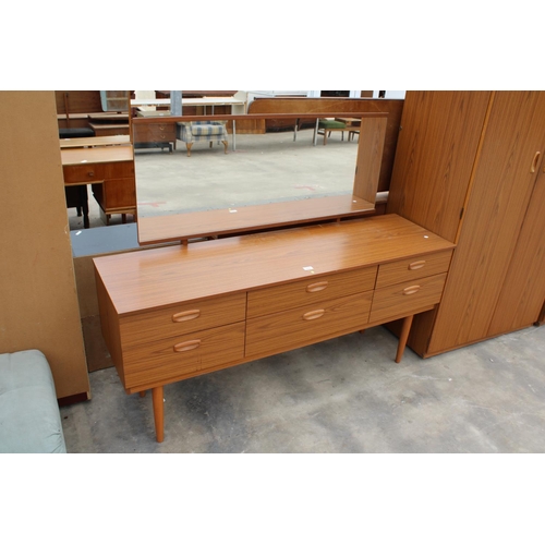 2826 - A RETRO SCHREIBER DRESSING TABLE ENCLOSING 6 DRAWERS, 60