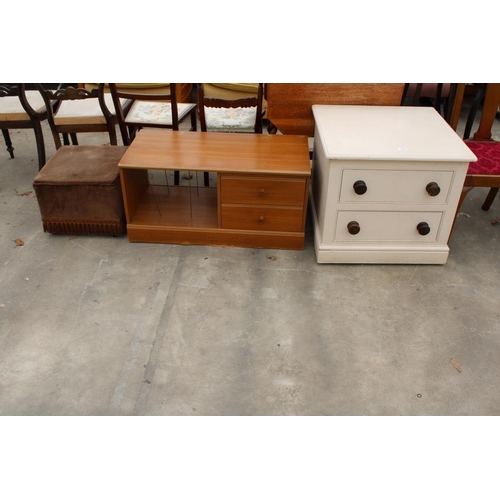 2839 - A MODERN PAINTED PINE CHEST OF TWO DRAWERS, CHEST 25