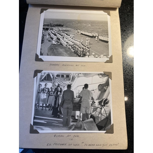 320A - A WORLD WAR II PHOTOGRAPH ALBUM CONTAINING PHOTOGRAPHS OF THE JAPANESE SIGNING OF THE INSTRUMENT OF ... 