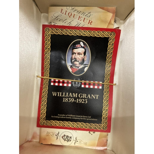 35 - A SPECIALLY COMMISSIONED ROYAL DOULTON WILLIAM GRANT WHISKEY DECANTER (EMPTY) IN A PRESENTATION BOX ... 