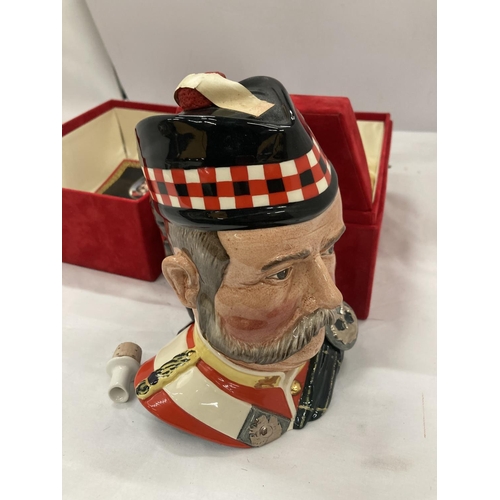 35 - A SPECIALLY COMMISSIONED ROYAL DOULTON WILLIAM GRANT WHISKEY DECANTER (EMPTY) IN A PRESENTATION BOX ... 