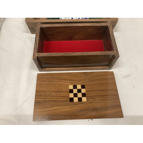 41 - TWO CARD BOXES HANDCRAFTED BY GORDON WARR WITH LETTER OF PROVENANCE