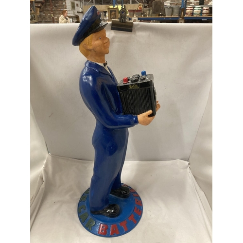 66 - A VINTAGE STYLE EXIDE BATTERIES ADVERTISING FIGURE HEIGHT 24