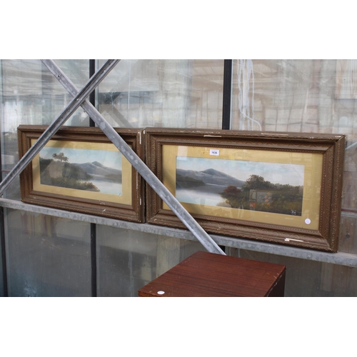 1636 - A PAIR OF VINTAGE FRAMED LAKE SCENES