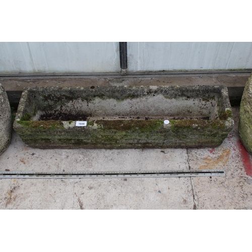 1648 - A RECTANGULAR RECONSTITUTED STONE TROUGH PLANTER (L:80CM)