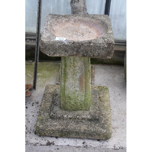 1650 - TWO RECONSTITUTED STONE BIRDBATHS WITH PEDESTAL BASES