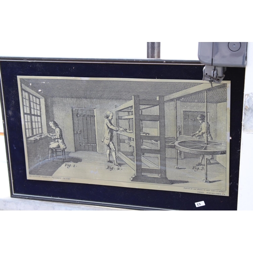 1655 - TWO FRAMED METAL ETCHINGS