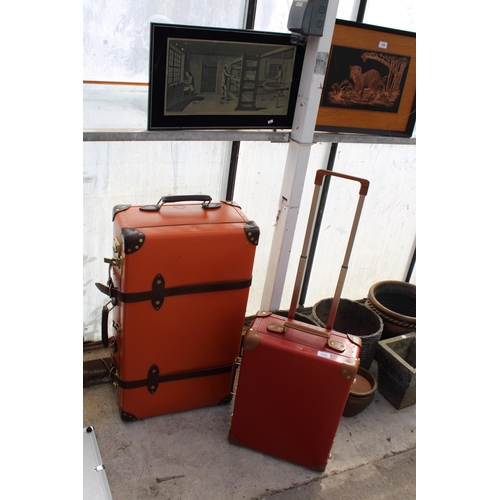 1656 - TWO RETRO STYLE GLOBE TROTTER SUITCASES