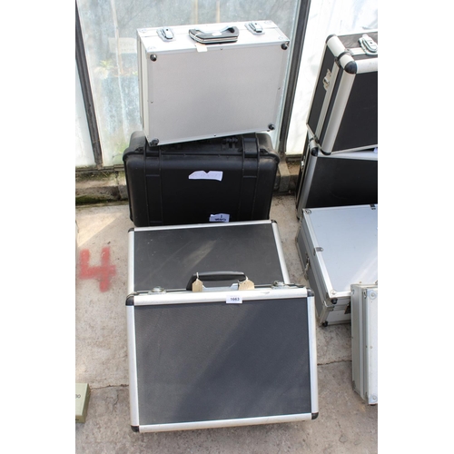 1663 - FOUR VARIOUS HARD SHELL TRAVEL CASES