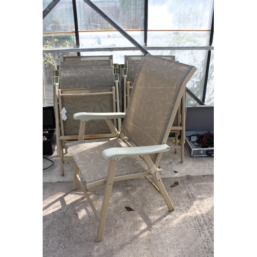 1668 - SIX CREAM METAL FOLDING GARDEN CHAIRS