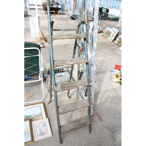 1677 - TWO STEP LADDERS TO INCLUDE A FOUR RUNG ALUMINIUM EXAMPLE