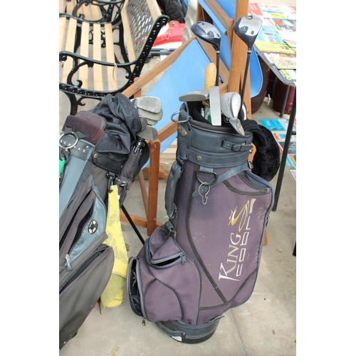 1760 - TWO GOLF BAGS AND AN ASSORTMENT OF GOLF CLUBS