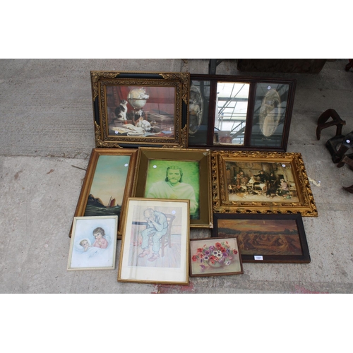 1801 - AN ASSORTMENT OF VINTAGE FRAMED PRINTS AND PICTURES