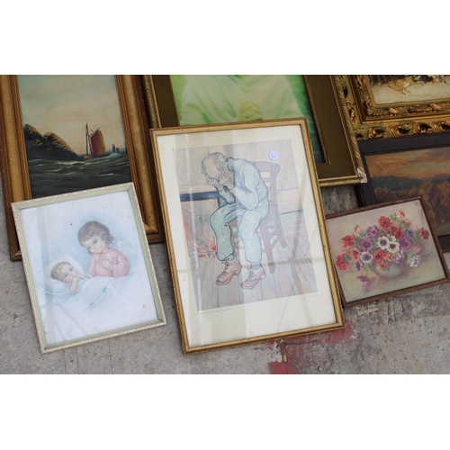 1801 - AN ASSORTMENT OF VINTAGE FRAMED PRINTS AND PICTURES