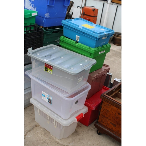 1810 - A LARGE ASSORTMENT OF PLASTIC STORAGE BOXES