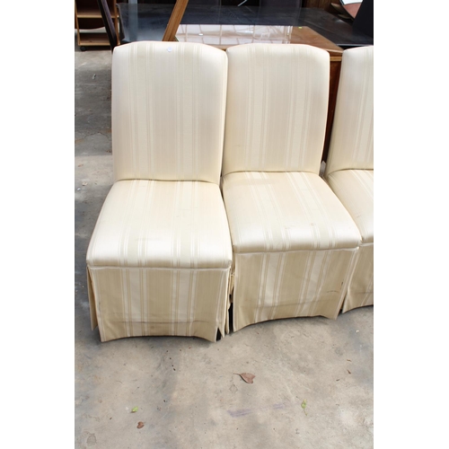 2841 - A SET OF EIGHT MODERN UPHOSTERED AND SKIRTED DINING CHAIRS