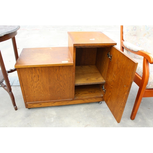 2843 - A MODERN OAK VENEERED TELEPHONE TABLE/SEAT