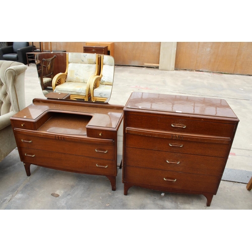 2858 - A RETRO LEBUS OAK CHEST OF FOUR DRAWERS, 31