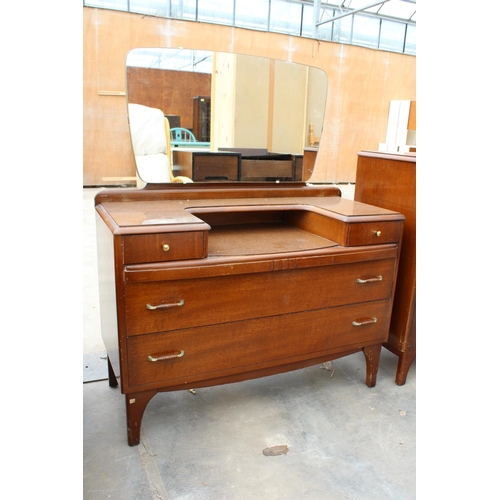 2858 - A RETRO LEBUS OAK CHEST OF FOUR DRAWERS, 31