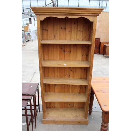 2871 - A MODERN PINE FIVE TIER OPEN BOOKCASE, 34.5