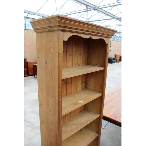 2871 - A MODERN PINE FIVE TIER OPEN BOOKCASE, 34.5