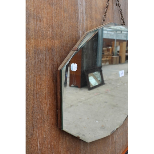 2881 - A MID 20TH CENTURY FRAMELESS WALL MIRROR 27