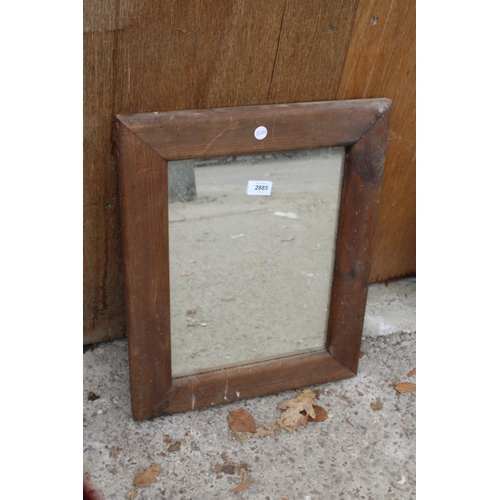 2885 - A MODERN PINE WALL MIRROR, 21