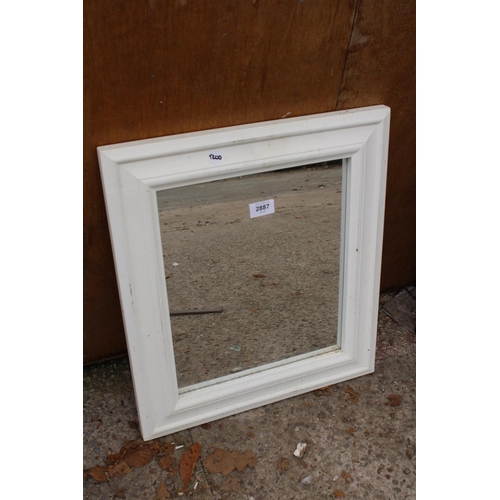 2887 - A WHITE PAINTED MIRROR