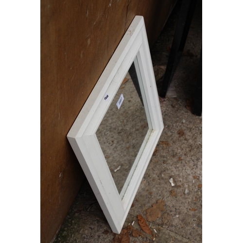 2887 - A WHITE PAINTED MIRROR