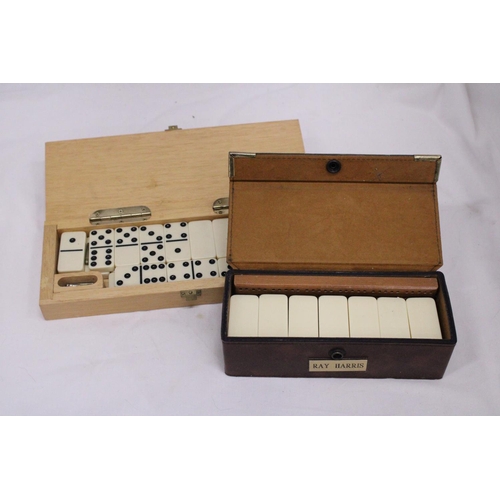 288 - TWO BOXED DOMINO SETS WITH SCORE BOARD