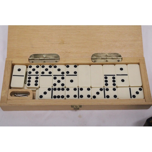 288 - TWO BOXED DOMINO SETS WITH SCORE BOARD