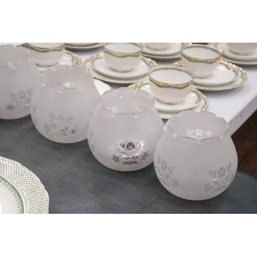 299 - FIVE VINTAGE GLASS LIGHT SHADES