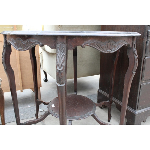 2931 - A LATE VICTORIAN TWO TIER CENTRE TABLE AND MODERN COFFEE TABLE