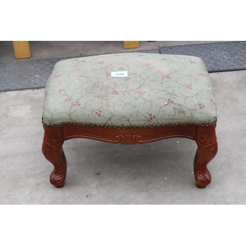 2936 - A SMALL MODERN CABRIOLE LEG STOOL