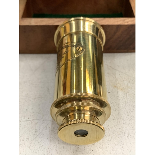 104A - A BOXED BRASS VICTORIAN MARINE TELESCOPE