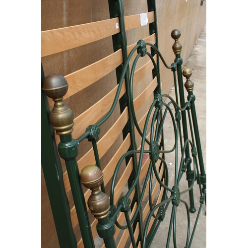 2952 - A VICTORIAN STYLE BRASS AND IRON 4' 6