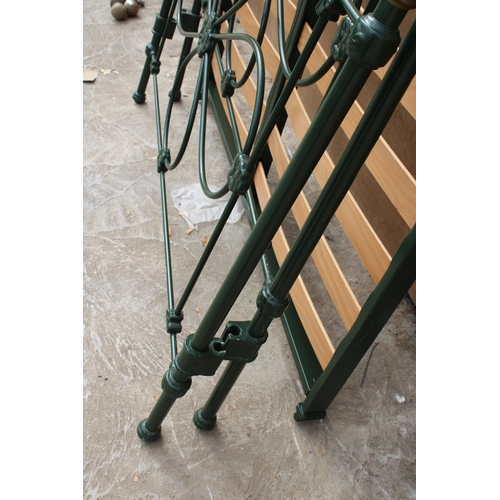 2952 - A VICTORIAN STYLE BRASS AND IRON 4' 6