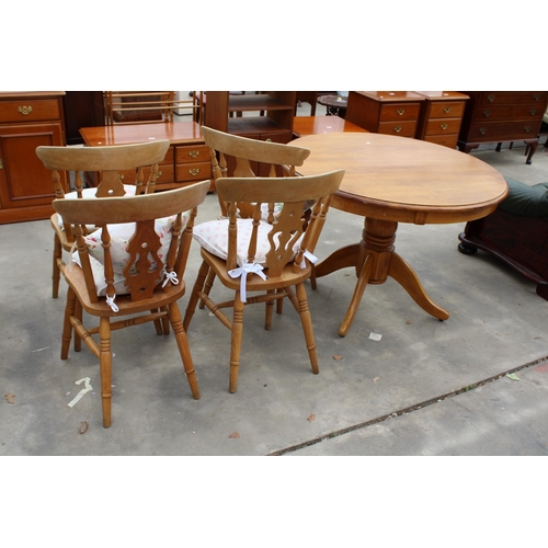 2953 - FOUR VICTORIAN STYLE KITCHEN CHAIRS PLUS A 41