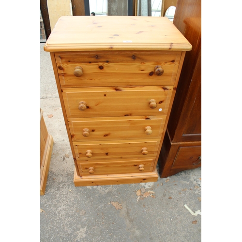 2925 - A MODERN PINE CHEST OF FIVE DRAWERS, 26