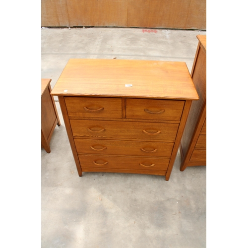 2960 - A MODERN OAK CHEST OF TWO SHORT AND THREE LONG DRAWERS, 31