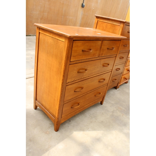 2960 - A MODERN OAK CHEST OF TWO SHORT AND THREE LONG DRAWERS, 31