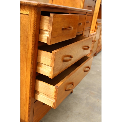 2960 - A MODERN OAK CHEST OF TWO SHORT AND THREE LONG DRAWERS, 31