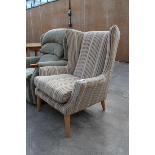 2967 - TWO ITEMS TO INCLUDE AN UPHOLSTERED PARKER KNOLL WINGBACK CHAIR AND A FURTHER UPHOLSTERED RECLINER C... 