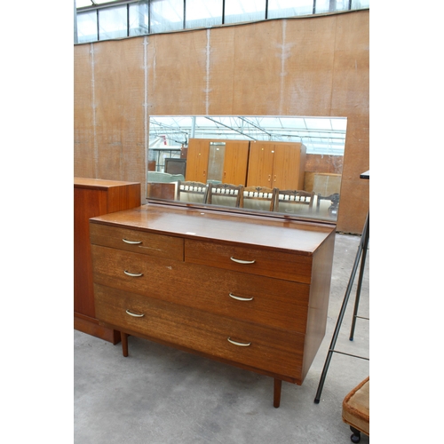 2971 - A MID CENTURY STAG FURNITURE, RETRO TEAK DRESSING CHEST OF DRAWERS TO INCLUDE TWO SHORT AND TWO LONG... 