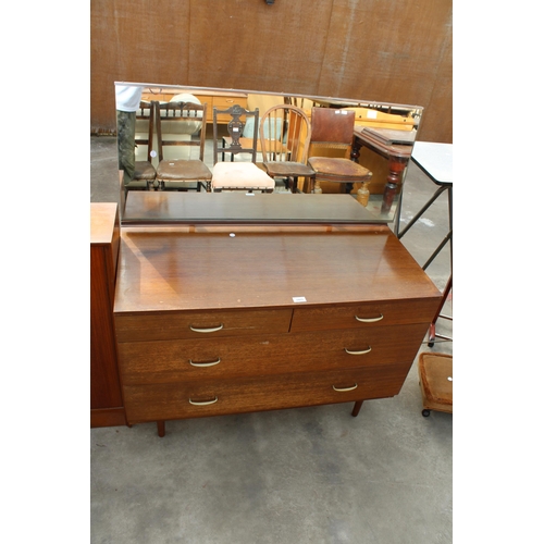 2971 - A MID CENTURY STAG FURNITURE, RETRO TEAK DRESSING CHEST OF DRAWERS TO INCLUDE TWO SHORT AND TWO LONG... 