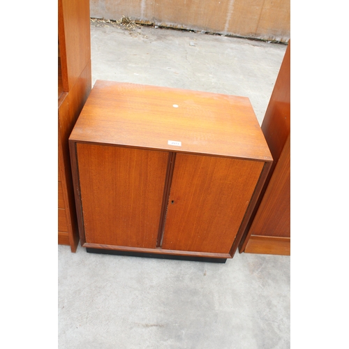 2973 - A MID CENTURY RETRO TEAK RECORD CABINET, WIDTH 59CM